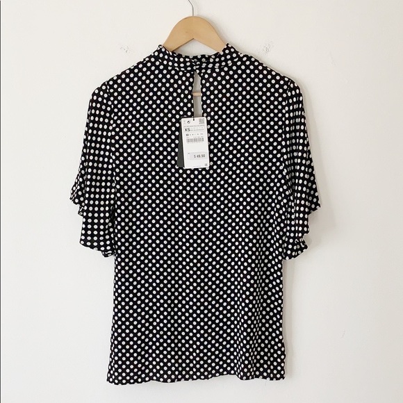 NWT Zara Polka Dot Top - Picture 2 of 6